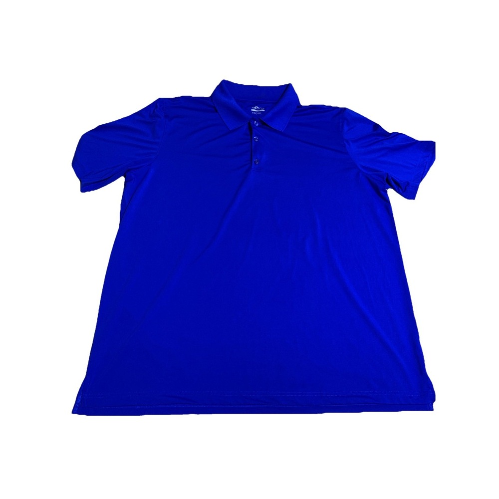 bcg Golf Men's Short Sleeve Collar Buttons Casual Polo Shirt Blue Size 2XL